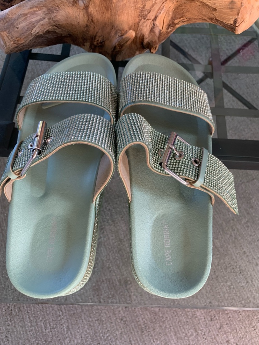 NEW Cape Robbin Praise Footbed Platform Strappy Rhinestone Sandals Size 8 - Picture 4 of 8